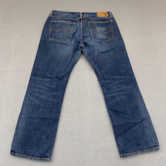 American Eagle Jeans Mens Size 30x28.5 (actual) Distressed Cotton Straight Fit - Picture 12 of 16